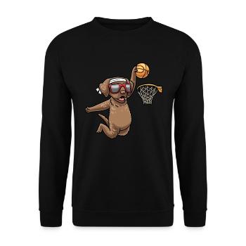Chesapeake Bay Retriever Hund Beim Basketball - Unisex Pullover - Schwarz - Vorne - Alina (178cm) & Michal (187cm)