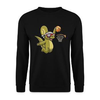 Apatosaurus Dinosaurs Play Basketball Game - Unisex Sweatshirt - black - Front - Alina (178cm) & Michal (187cm)