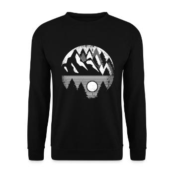Wald Hiking Natur Bäume Outdoor Wandern Berge - Unisex Pullover - Schwarz - Vorne - Alina (178cm) & Michal (187cm)