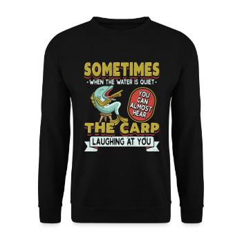 Carp Fishing Angler Gift - Unisex Sweatshirt - black - Front - Alina (178cm) & Michal (187cm)