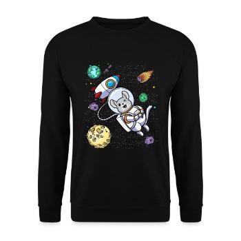 Chinchilla In Space Planet Rodent Animal - Unisex Sweatshirt - black - Front - Alina (178cm) & Michal (187cm)