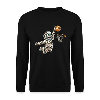 Mummy Basketball Sports Creepy Halloween - Unisex Sweatshirt - black - Front - Alina (178cm) & Michal (187cm)