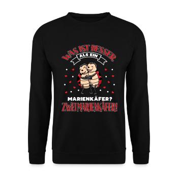 Zwei Marienkäfer Liebhaber Frauen Mädchen - Unisex Pullover - Schwarz - Vorne - Alina (178cm) & Michal (187cm)