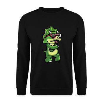 Tricératops Les dinosaures dansent avec des lunettes de soleil - Sweat-shirt Unisexe - noir - Devant - Alina (178cm) & Michal (187cm)