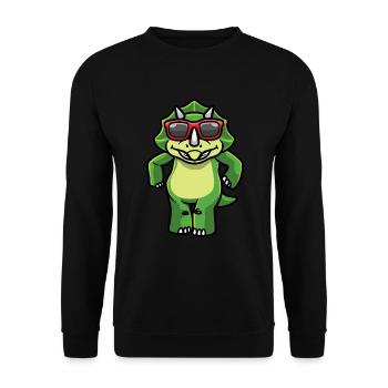 Tricératops Les dinosaures dansent avec des lunettes de soleil - Sweat-shirt Unisexe - noir - Devant - Alina (178cm) & Michal (187cm)