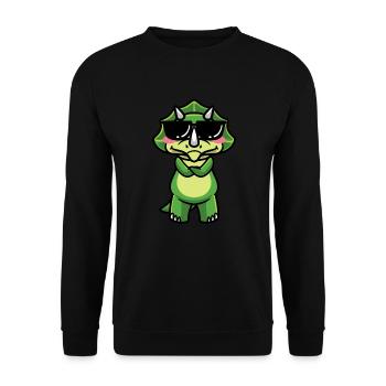 Triceratops Dinosaure Kawaii avec lunettes de soleil - Sweat-shirt Unisexe - noir - Devant - Alina (178cm) & Michal (187cm)