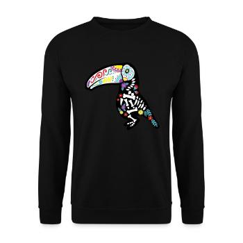 Tukan Bird Dia De Los Muertos - Sweat-shirt Unisexe - noir - Devant - Alina (178cm) & Michal (187cm)