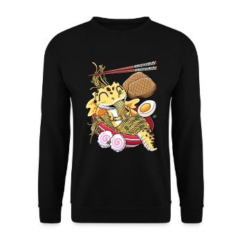Kawaii Leopard Gecko Lizard Ramen - Unisex Sweatshirt - black - Front - Alina (178cm) & Michal (187cm)