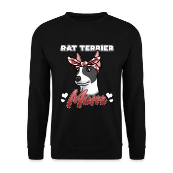Rat Terrier Hund Mädchen Frauen - Unisex Pullover - Schwarz - Vorne - Alina (178cm) & Michal (187cm)
