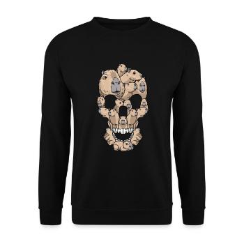 Capybara Skull Capybara - Unisex Sweatshirt - black - Front - Alina (178cm) & Michal (187cm)
