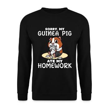 Meerschweinchen Hat Meine Hausaufgaben Gegessen - Unisex Pullover - Schwarz - Vorne - Alina (178cm) & Michal (187cm)