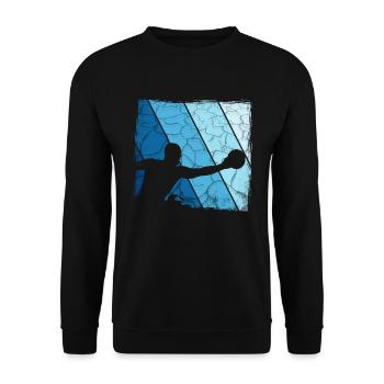 Retro Wasserball Vintage Wassersport - Unisex Pullover - Schwarz - Vorne - Alina (178cm) & Michal (187cm)