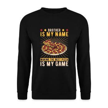 Pizza boulanger frère Pizzaiolo - Sweat-shirt Unisexe - noir - Devant - Alina (178cm) & Michal (187cm)
