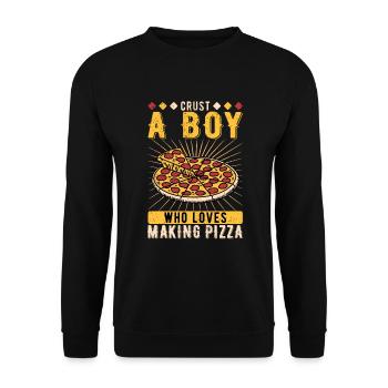 Pizza Maker Pizzaiolo Crust A Boy - Unisex Sweatshirt - black - Front - Alina (178cm) & Michal (187cm)