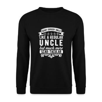 Heart Surgery Uncle Heart Transplant - Unisex Sweatshirt - black - Front - Alina (178cm) & Michal (187cm)