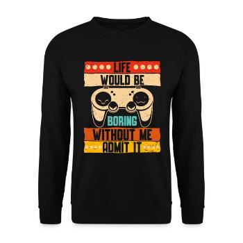 Gamer Gamer Gaming Console Jeux vidéo - Sweat-shirt Unisexe - noir - Devant - Alina (178cm) & Michal (187cm)