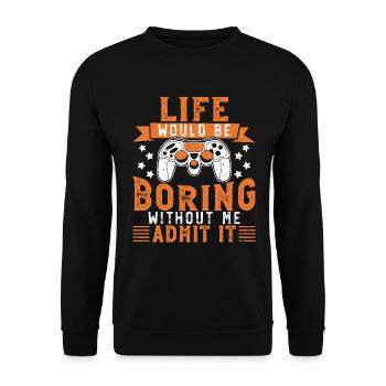 Gamer Gamer Gaming Console Jeux vidéo - Sweat-shirt Unisexe - noir - Devant - Alina (178cm) & Michal (187cm)