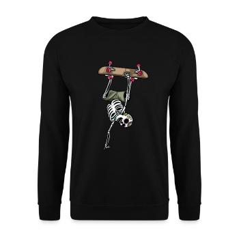 Skater Skeleton Skateboard Halloween Skateboarding - Unisex Sweatshirt - black - Front - Alina (178cm) & Michal (187cm)