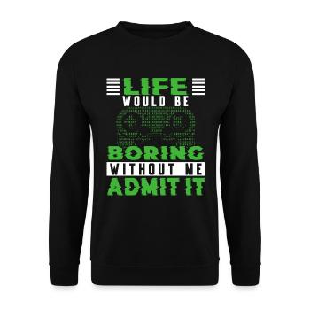 Gamer Gamer Gaming Console Video Games - Unisex Sweatshirt - black - Front - Alina (178cm) & Michal (187cm)
