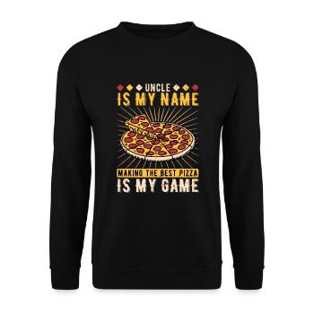 Pizzaïolo Oncle Pizzaiolo - Sweat-shirt Unisexe - noir - Devant - Alina (178cm) & Michal (187cm)