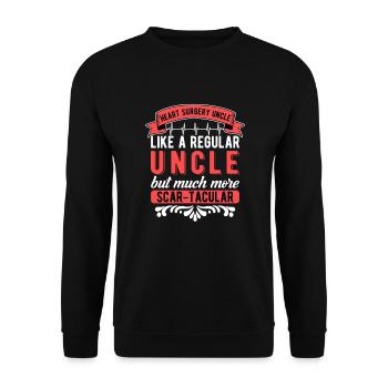 Heart Surgery Uncle Heart Transplant - Unisex Sweatshirt - black - Front - Alina (178cm) & Michal (187cm)