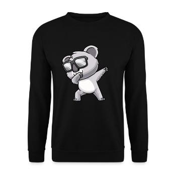 Dabbing Koala Mit Sonnenbrille - Unisex Pullover - Schwarz - Vorne - Alina (178cm) & Michal (187cm)