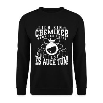Chemie Chemiker Chemiestudent Lustig Labor - Unisex Pullover - Schwarz - Vorne - Alina (178cm) & Michal (187cm)