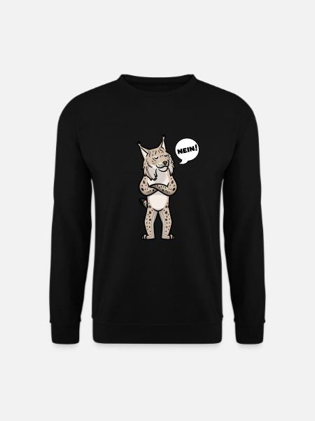 Sture Luchse Luchs Katze Mit Sonnenbrille Lustig - Unisex Pullover - Schwarz