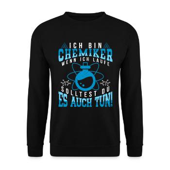 Chemie Chemiker Chemiestudent Lustig Labor - Unisex Pullover - Schwarz - Vorne - Alina (178cm) & Michal (187cm)