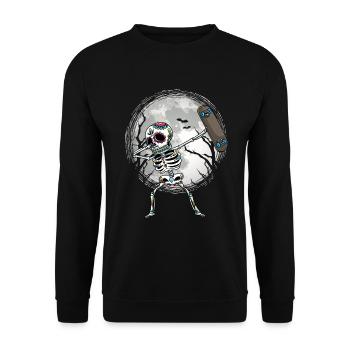 Skeleton Skateboard Halloween Skater - Unisex Sweatshirt - black - Front - Alina (178cm) & Michal (187cm)