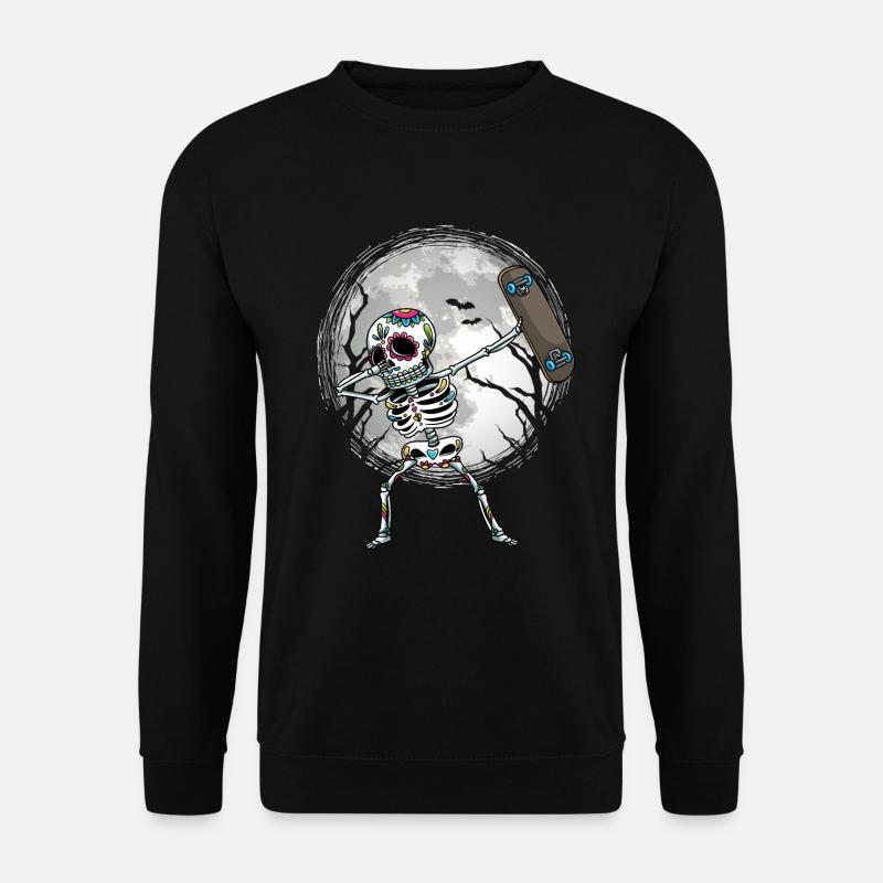 Skeleton Skateboard Halloween Skater - Unisex Sweatshirt - black