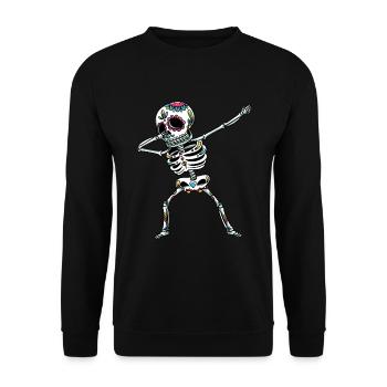 Dabbing Sugar Skull Skeleton Dia De Los Muertos - Unisex Sweatshirt - black - Front - Alina (178cm) & Michal (187cm)