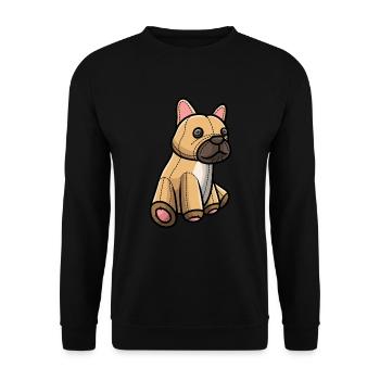 Français Jouet en peluche Bulldog Dog - Sweat-shirt Unisexe - noir - Devant - Alina (178cm) & Michal (187cm)