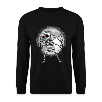 Dabbing Sugar Skull Skeleton Dia De Los Muertos - Unisex Sweatshirt - black - Front - Alina (178cm) & Michal (187cm)