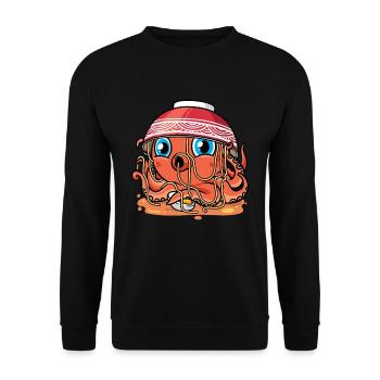 Octopus Ramen Bowl Noodles Japanese Food - Unisex Sweatshirt - black - Front - Alina (178cm) & Michal (187cm)