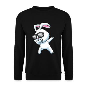 Dabbing Rabbit With Sunglasses Rabbit - Unisex Sweatshirt - black - Front - Alina (178cm) & Michal (187cm)