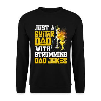 Gitarre Papa Gitarrenspieler Gitarrist - Unisex Pullover - Schwarz - Vorne - Alina (178cm) & Michal (187cm)