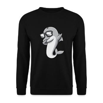 Dabbing Dolphin avec des lunettes de soleil - Sweat-shirt Unisexe - noir - Devant - Alina (178cm) & Michal (187cm)