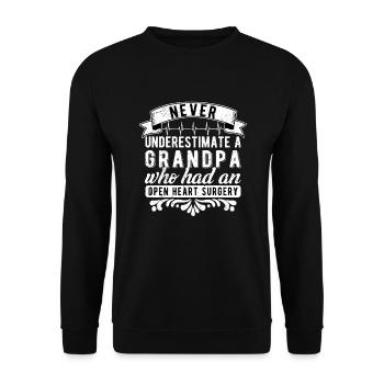 Heart Surgery Grandpa Heart Transplant Recovery - Unisex Sweatshirt - black - Front - Alina (178cm) & Michal (187cm)