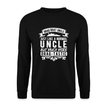 Drag Boat Racing Drag Boot Rennen Onkel - Unisex Pullover - Schwarz - Vorne - Alina (178cm) & Michal (187cm)