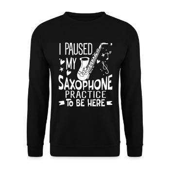 Saxophoniste Saxophoniste Saxophone - Sweat-shirt Unisexe - noir - Devant - Alina (178cm) & Michal (187cm)