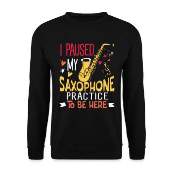 Saxophoniste Saxophoniste Saxophoniste - Sweat-shirt Unisexe - noir - Devant - Alina (178cm) & Michal (187cm)