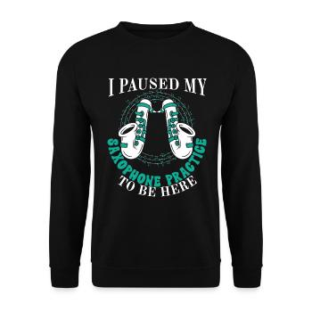 Saxophoniste Saxophoniste Saxophoniste - Sweat-shirt Unisexe - noir - Devant - Alina (178cm) & Michal (187cm)