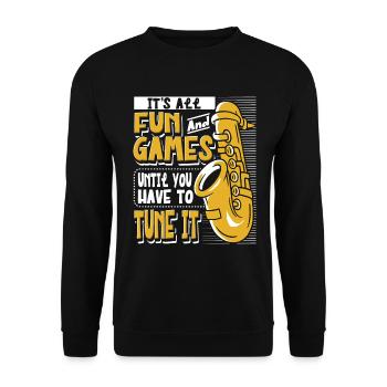 Saxophoniste Saxophoniste Saxophoniste - Sweat-shirt Unisexe - noir - Devant - Alina (178cm) & Michal (187cm)