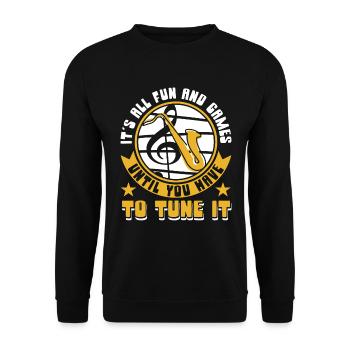Saxophoniste Saxophoniste Saxophoniste - Sweat-shirt Unisexe - noir - Devant - Alina (178cm) & Michal (187cm)