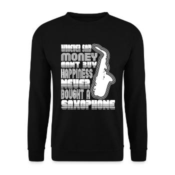 Saxophoniste Saxophoniste Saxophoniste - Sweat-shirt Unisexe - noir - Devant - Alina (178cm) & Michal (187cm)