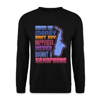 Saxophoniste Saxophoniste Saxophoniste - Sweat-shirt Unisexe - noir - Devant - Alina (178cm) & Michal (187cm)