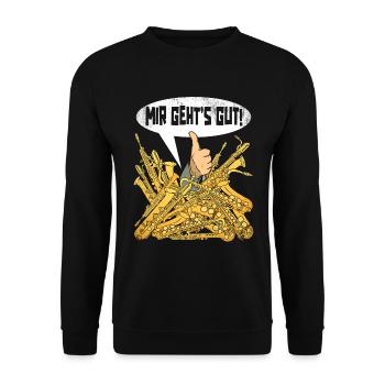 Saxophoniste Saxophoniste Saxophoniste - Sweat-shirt Unisexe - noir - Devant - Alina (178cm) & Michal (187cm)