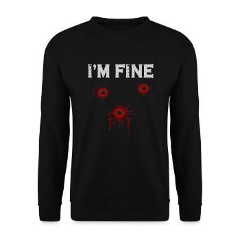 Halloween Bullet Holes Costume - Unisex Sweatshirt - black - Front - Alina (178cm) & Michal (187cm)