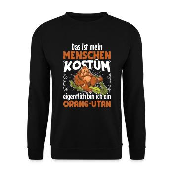 C’est mon costume d’homme Singe Halloween - Sweat-shirt Unisexe - noir - Devant - Alina (178cm) & Michal (187cm)